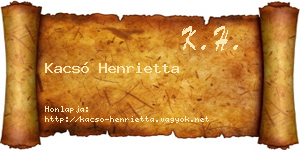 Kacsó Henrietta névjegykártya