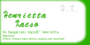 henrietta kacso business card